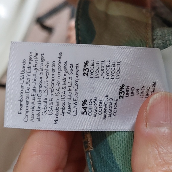 NWOT MOTHER The Shaker Linen Blend Chop Crop Camo Pant Size 27 - Picture 12 of 13